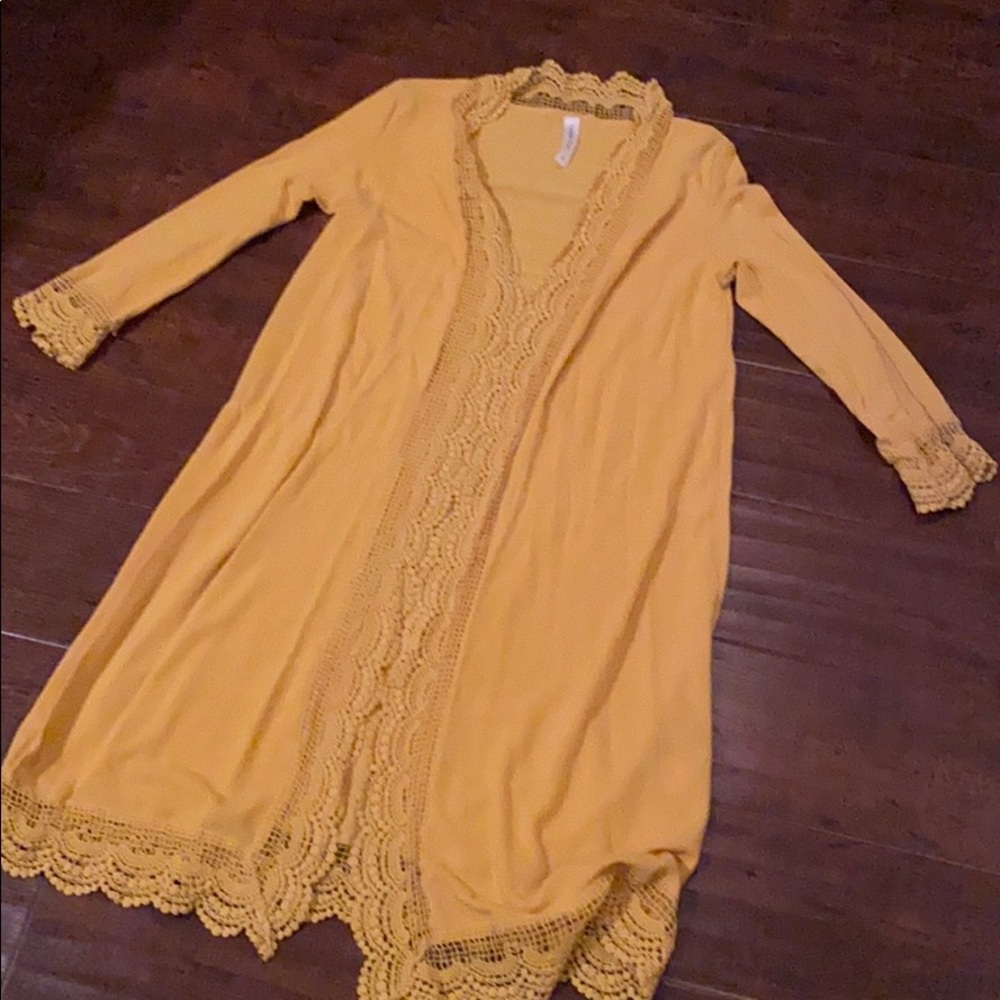 Yellow duster/cardigan